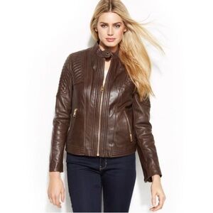 Michael Kors Women's Brown Leather Jacket